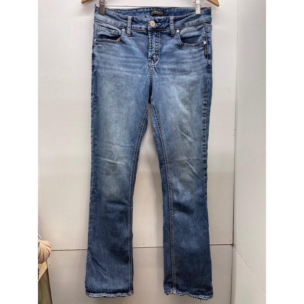 Silver Jeans Co Elyse Slim Boot‎ Blue Denim Jeans W28 L33 L03601EDB257
